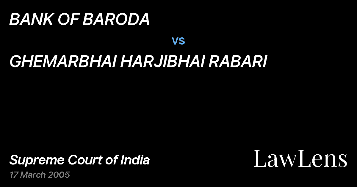 Preview image for BANK OF BARODA vs. GHEMARBHAI HARJIBHAI RABARI