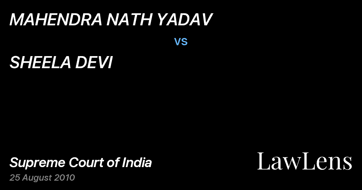 Preview image for MAHENDRA NATH YADAV vs. SHEELA DEVI