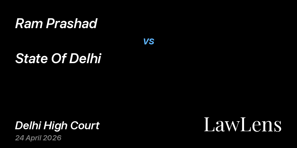 Preview image for Ram Prashad vs. State Of Delhi