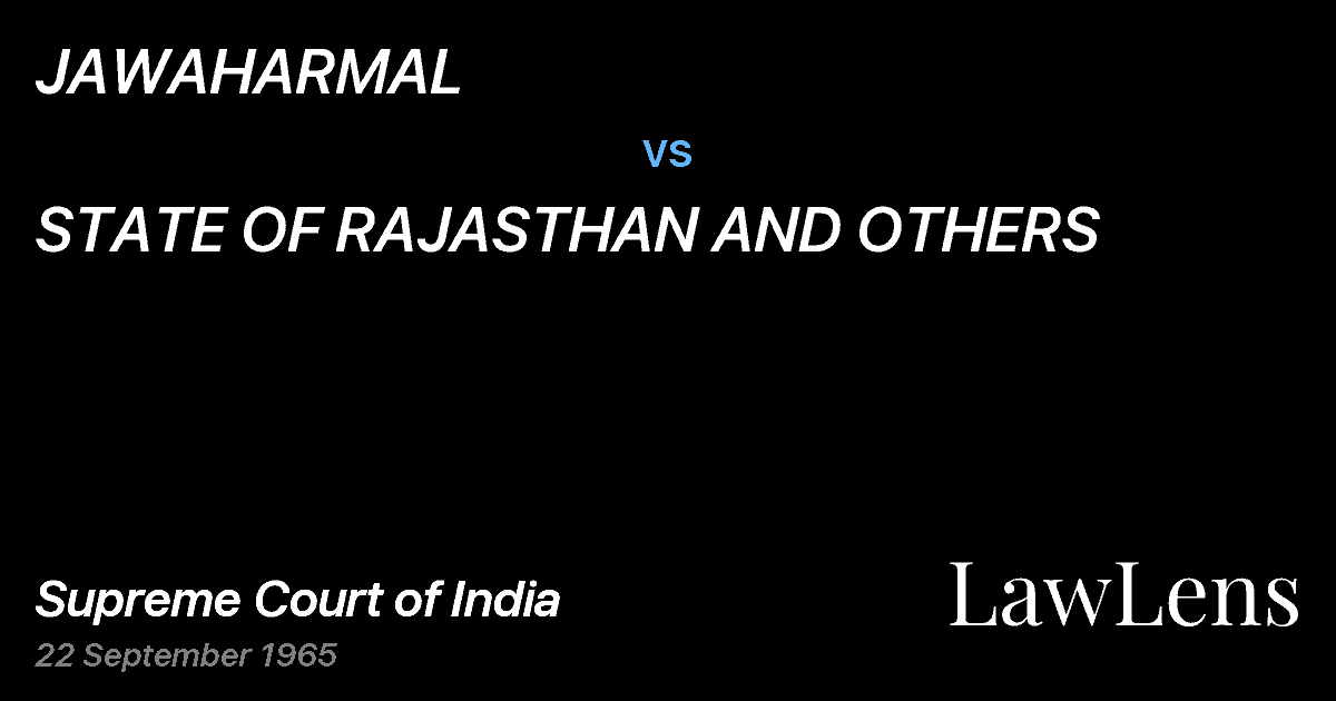 Preview image for JAWAHARMAL vs. STATE OF RAJASTHAN AND OTHERS