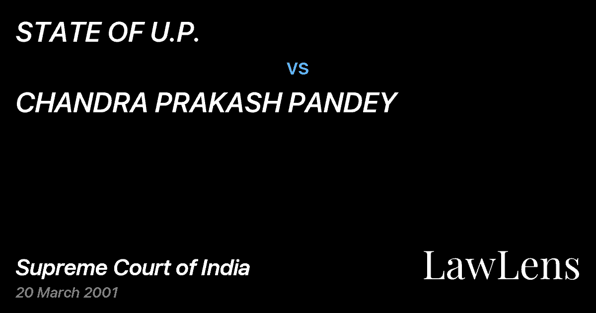 Preview image for STATE OF U.P. vs. CHANDRA PRAKASH PANDEY
