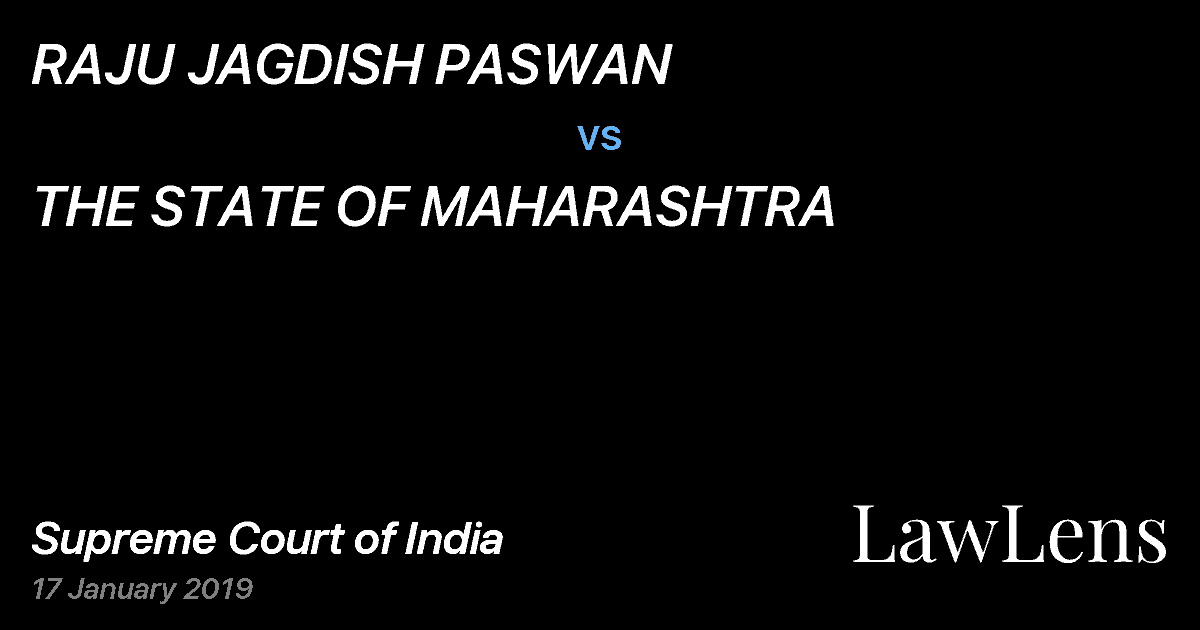 Preview image for RAJU JAGDISH PASWAN vs. THE STATE OF MAHARASHTRA