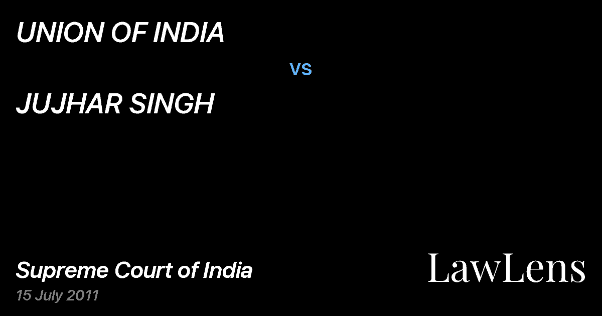 Preview image for UNION OF INDIA vs. JUJHAR SINGH