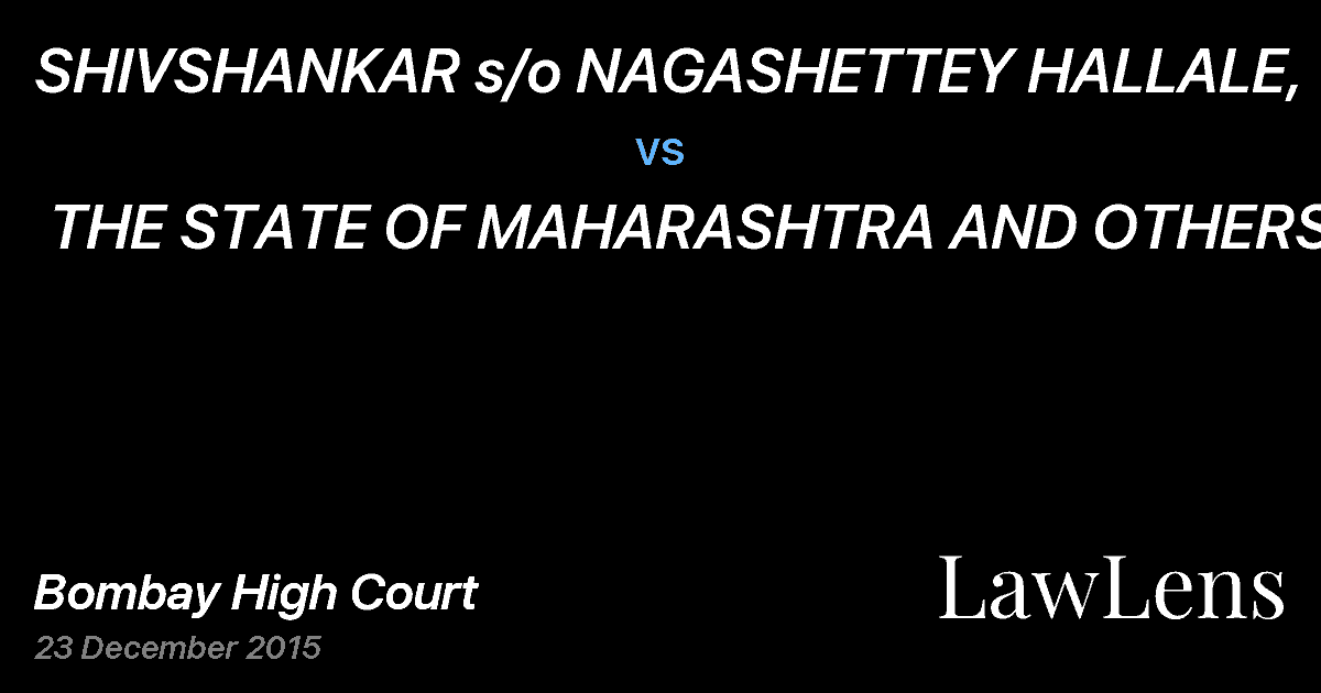 Preview image for SHIVSHANKAR s/o NAGASHETTEY HALLALE,  vs.  THE STATE OF MAHARASHTRA AND OTHERS