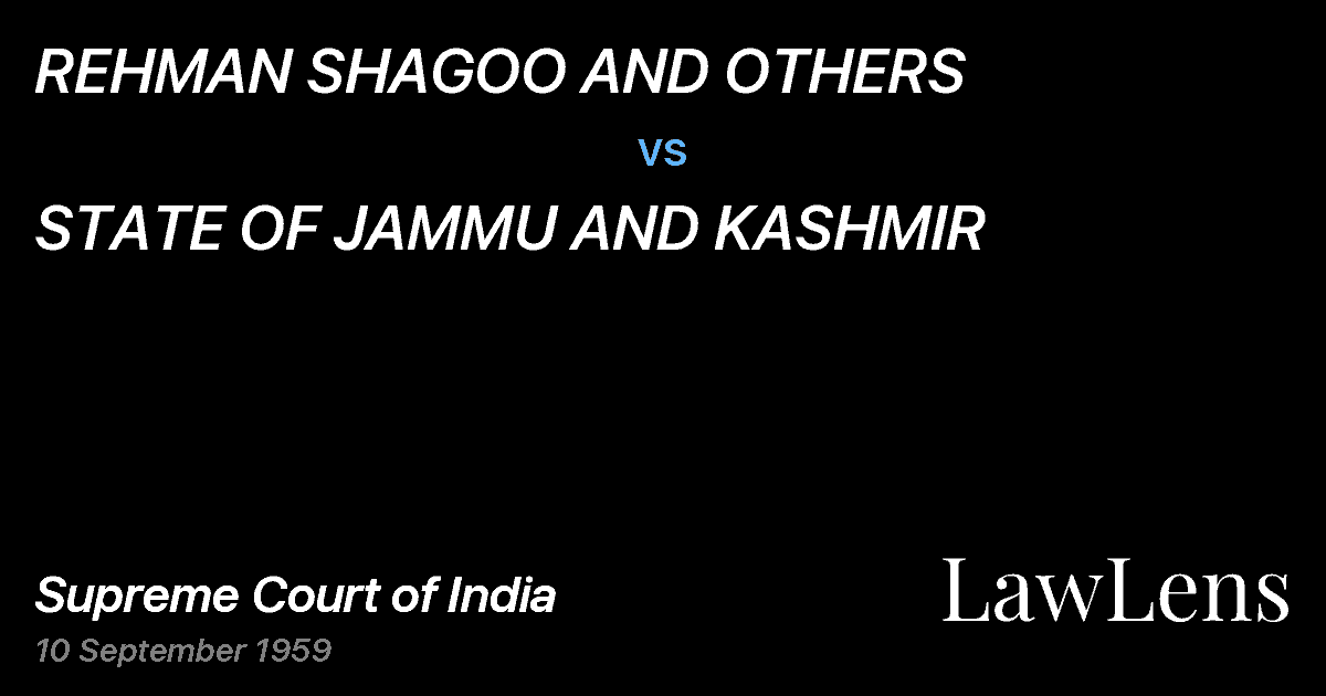 Preview image for REHMAN SHAGOO AND OTHERS vs. STATE OF JAMMU AND KASHMIR