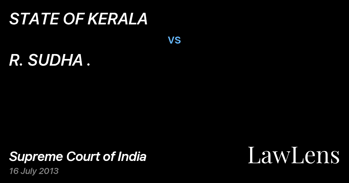 Preview image for STATE OF KERALA vs. R. SUDHA .