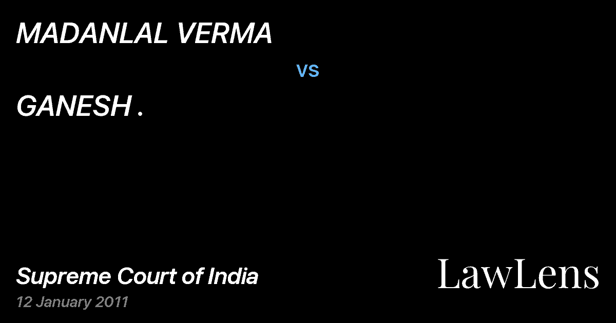 Preview image for MADANLAL VERMA vs. GANESH .