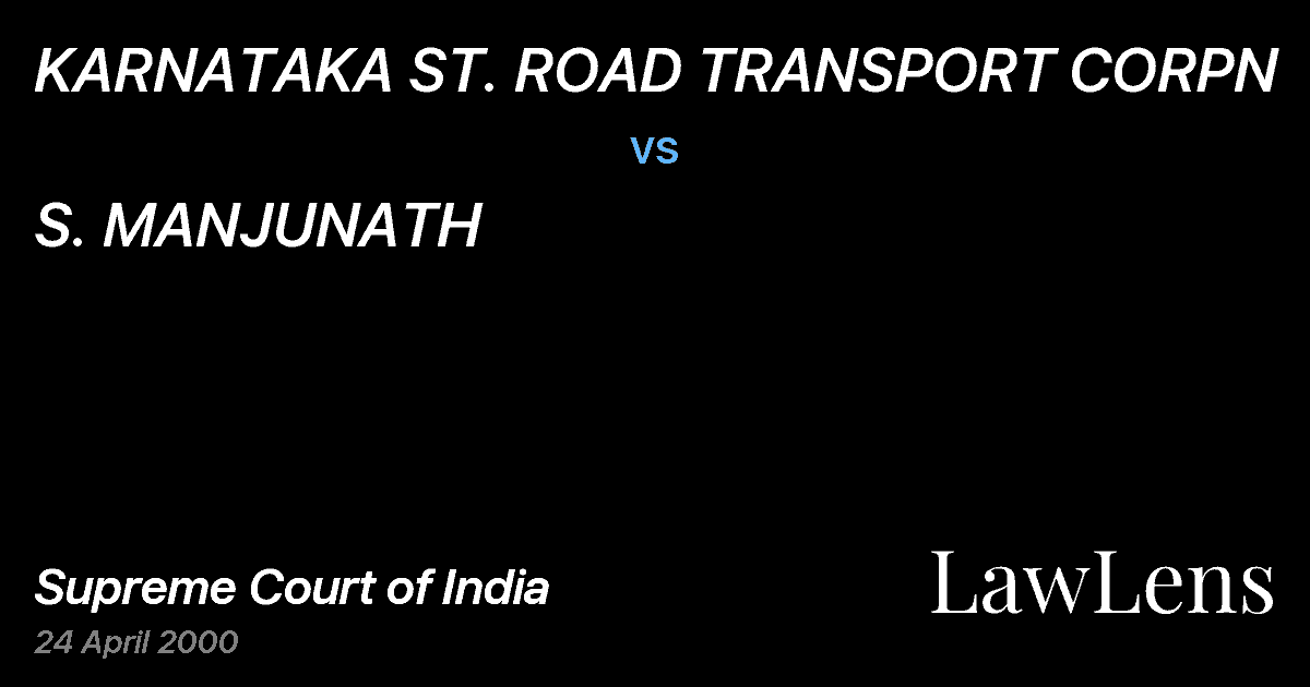 Preview image for KARNATAKA ST. ROAD TRANSPORT CORPN vs. S. MANJUNATH