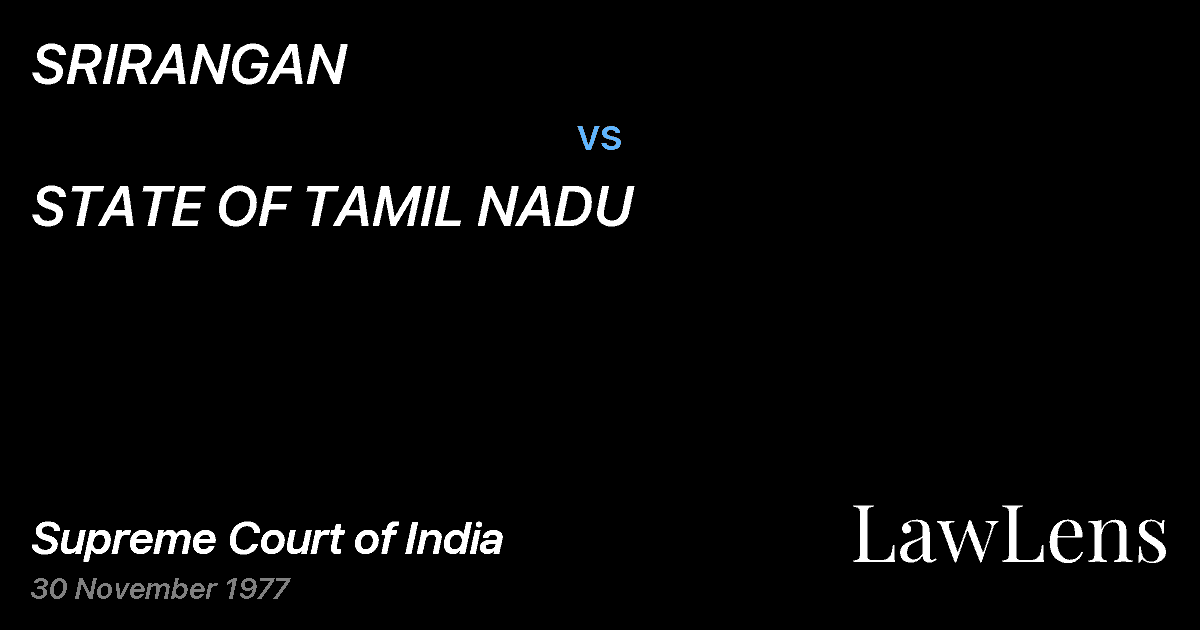 Preview image for SRIRANGAN vs. STATE OF TAMIL NADU