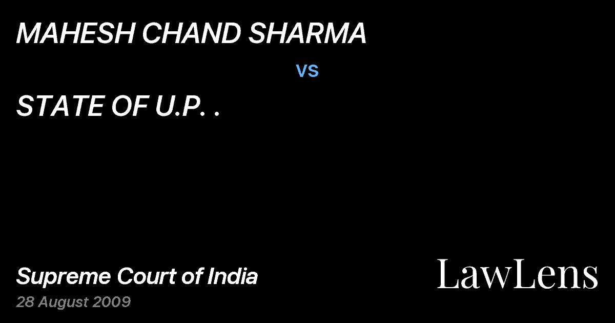 Preview image for MAHESH CHAND SHARMA vs. STATE OF U.P. .