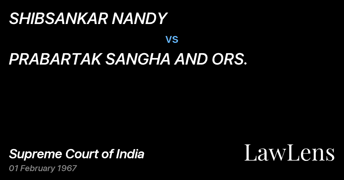 Preview image for SHIBSANKAR NANDY vs. PRABARTAK SANGHA AND ORS.