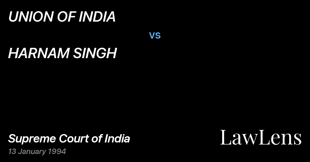 Preview image for UNION OF INDIA vs. HARNAM SINGH