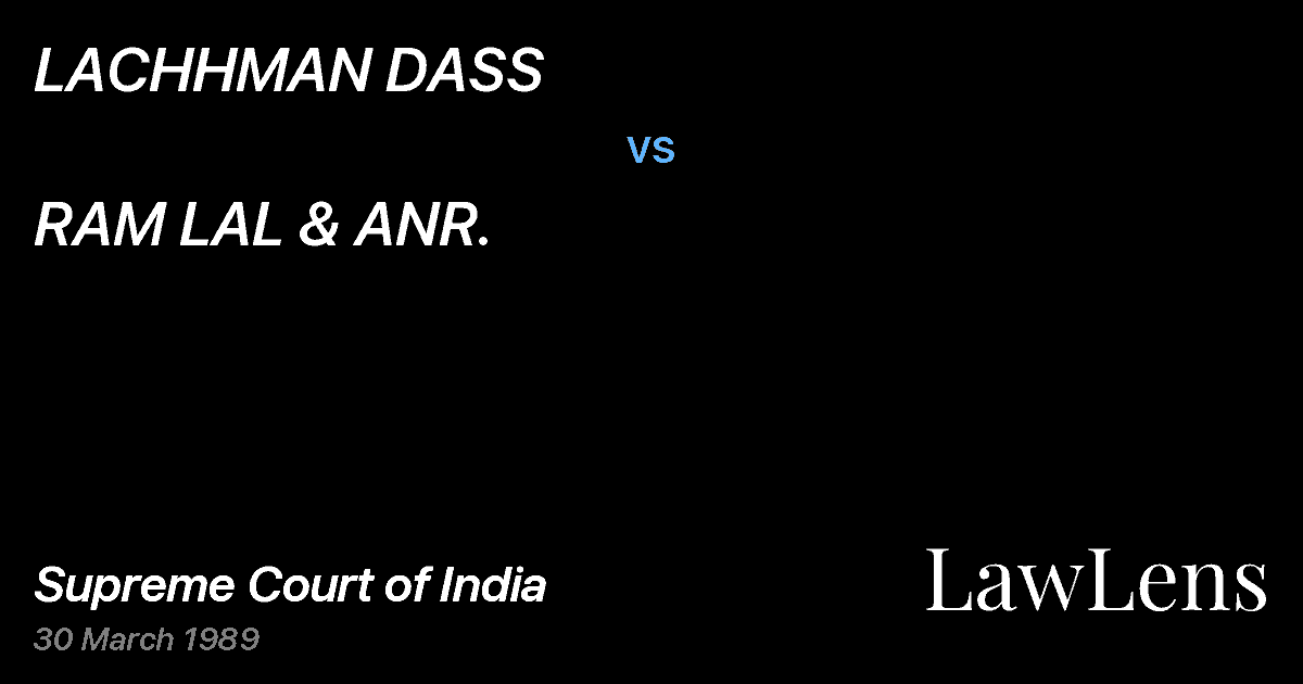 Preview image for LACHHMAN DASS vs. RAM LAL & ANR.