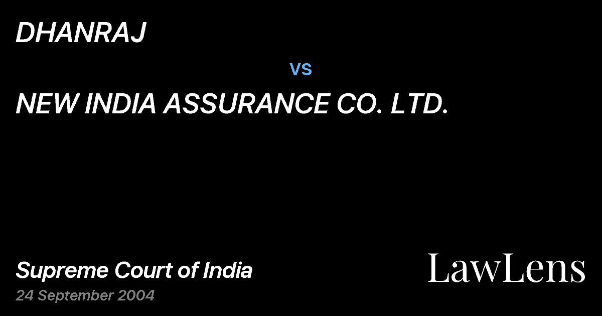 Preview image for DHANRAJ vs. NEW INDIA ASSURANCE CO. LTD.