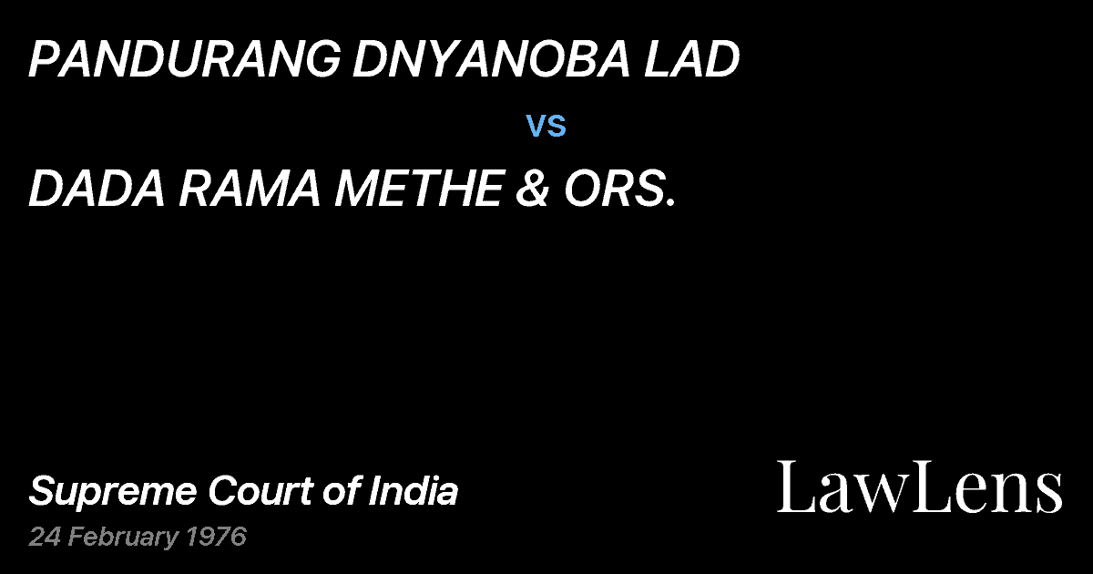 Preview image for PANDURANG DNYANOBA LAD vs. DADA RAMA METHE & ORS.
