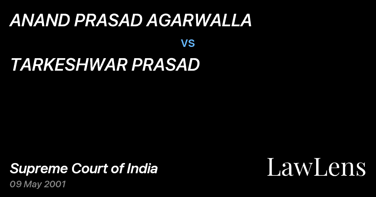 Preview image for ANAND PRASAD AGARWALLA vs. TARKESHWAR PRASAD