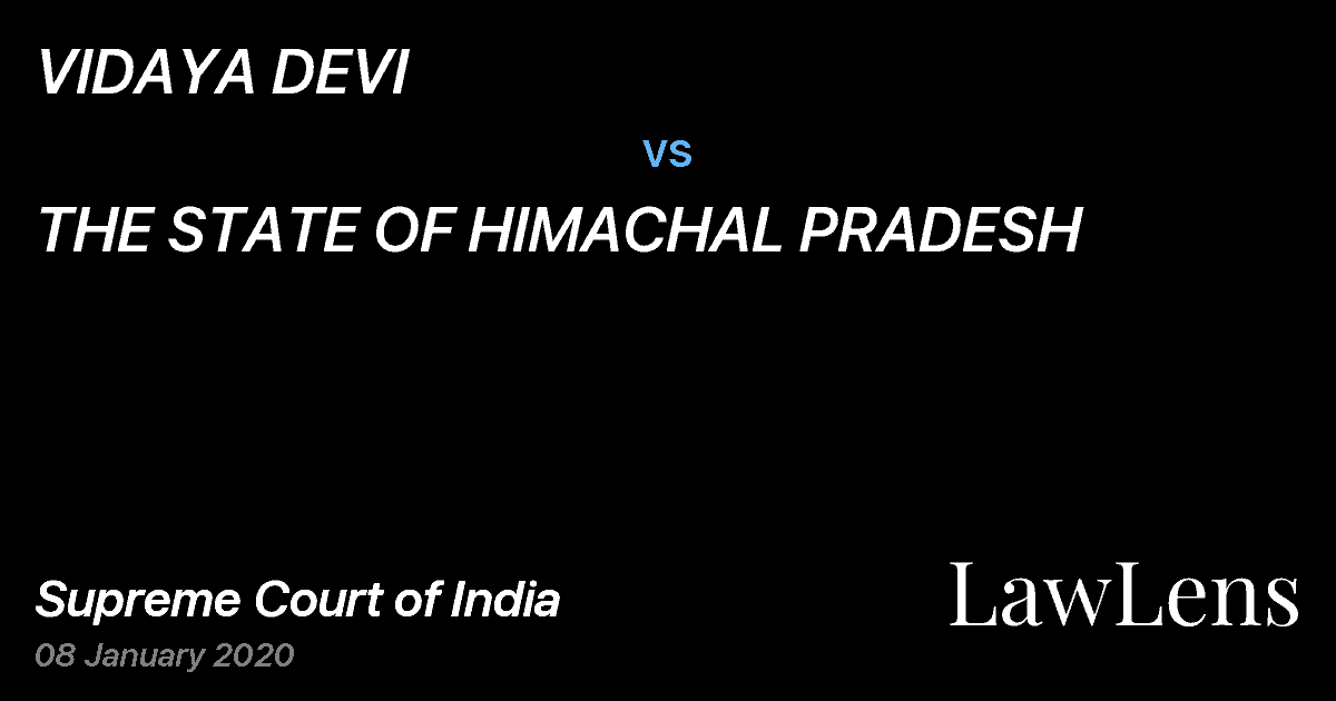 Preview image for VIDAYA DEVI vs. THE STATE OF HIMACHAL PRADESH
