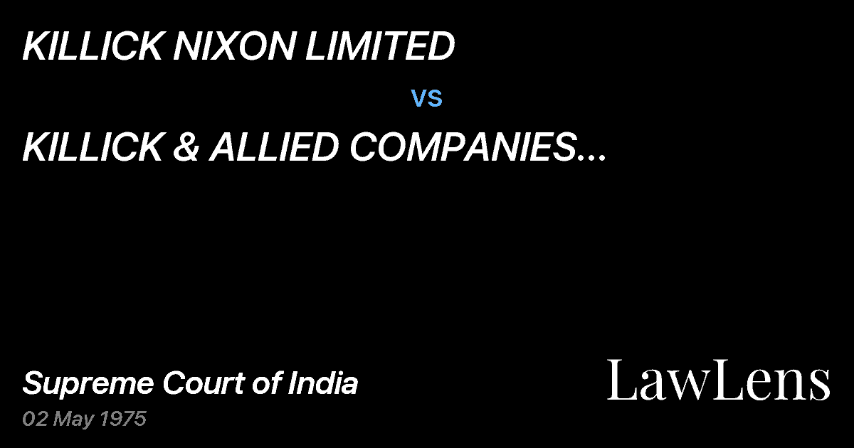 Preview image for KILLICK NIXON LIMITED vs. KILLICK & ALLIED COMPANIES EMPLOYEES UNION