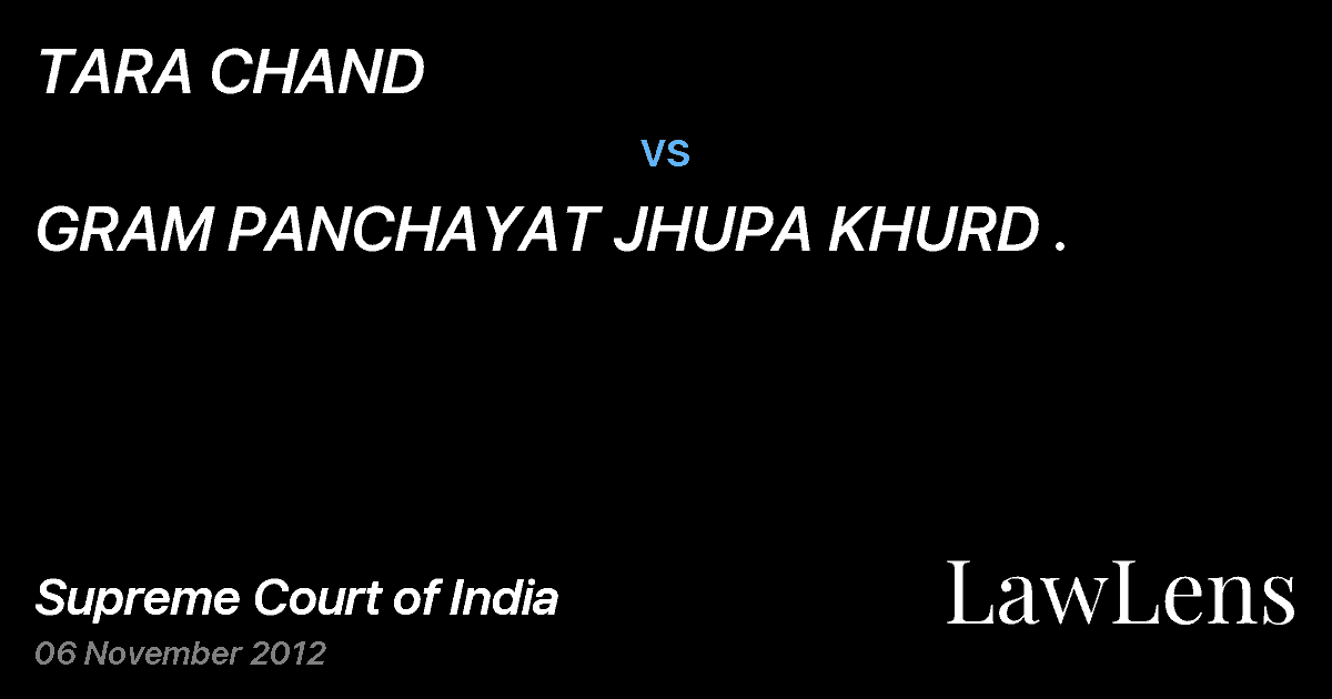 Preview image for TARA CHAND vs. GRAM PANCHAYAT JHUPA KHURD .