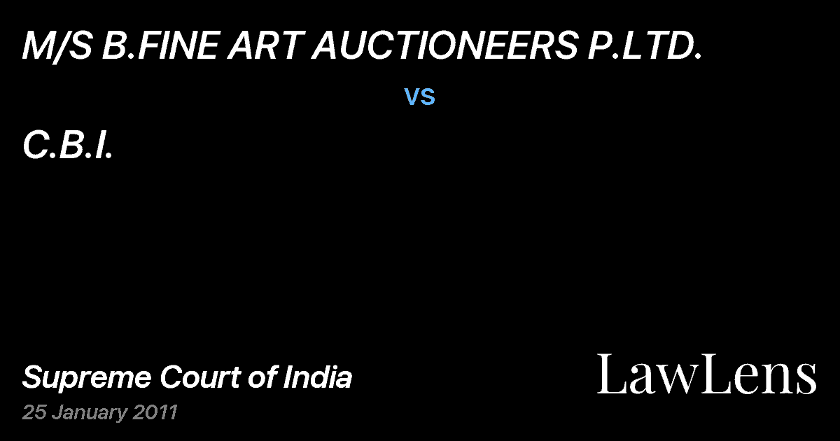 Preview image for M/S B.FINE ART AUCTIONEERS P.LTD. vs. C.B.I.
