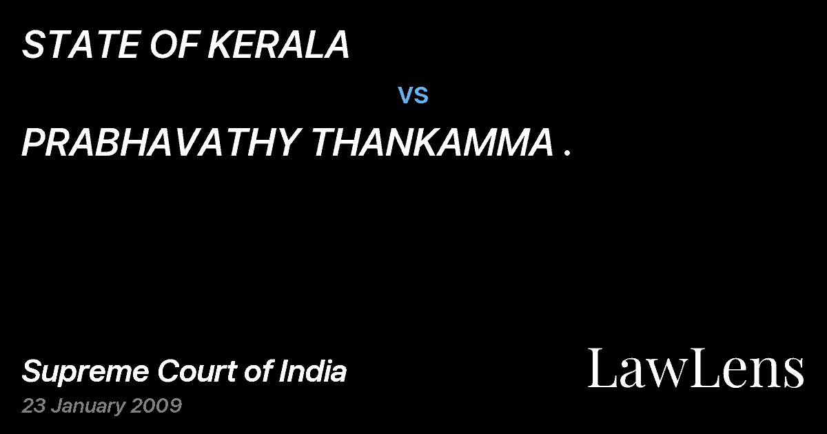 Preview image for STATE OF KERALA vs. PRABHAVATHY THANKAMMA .