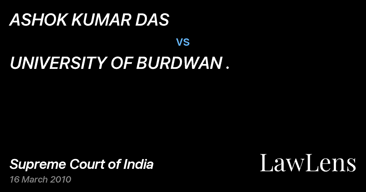 Preview image for ASHOK KUMAR DAS vs. UNIVERSITY OF BURDWAN .