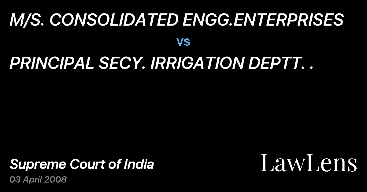 Preview image for M/S. CONSOLIDATED ENGG.ENTERPRISES vs. PRINCIPAL SECY. IRRIGATION DEPTT. .
