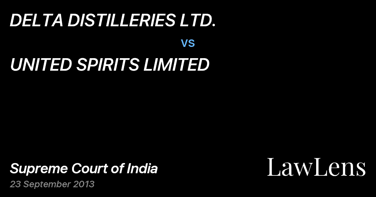 Preview image for DELTA DISTILLERIES LTD. vs. UNITED SPIRITS LIMITED