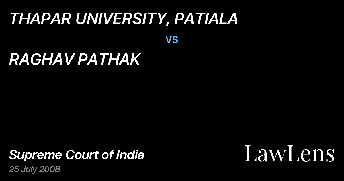 Preview image for THAPAR UNIVERSITY, PATIALA vs. RAGHAV PATHAK