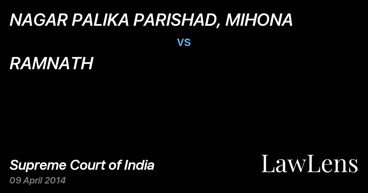 Preview image for NAGAR PALIKA PARISHAD, MIHONA vs. RAMNATH