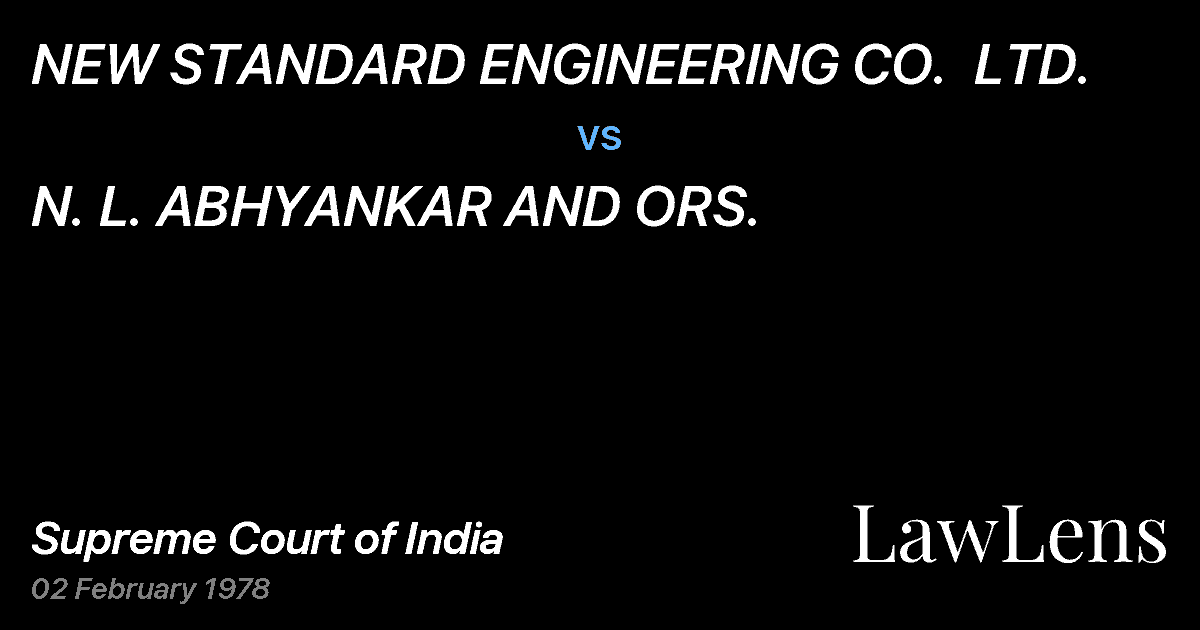 Preview image for NEW STANDARD ENGINEERING CO.  LTD. vs. N. L. ABHYANKAR AND ORS.