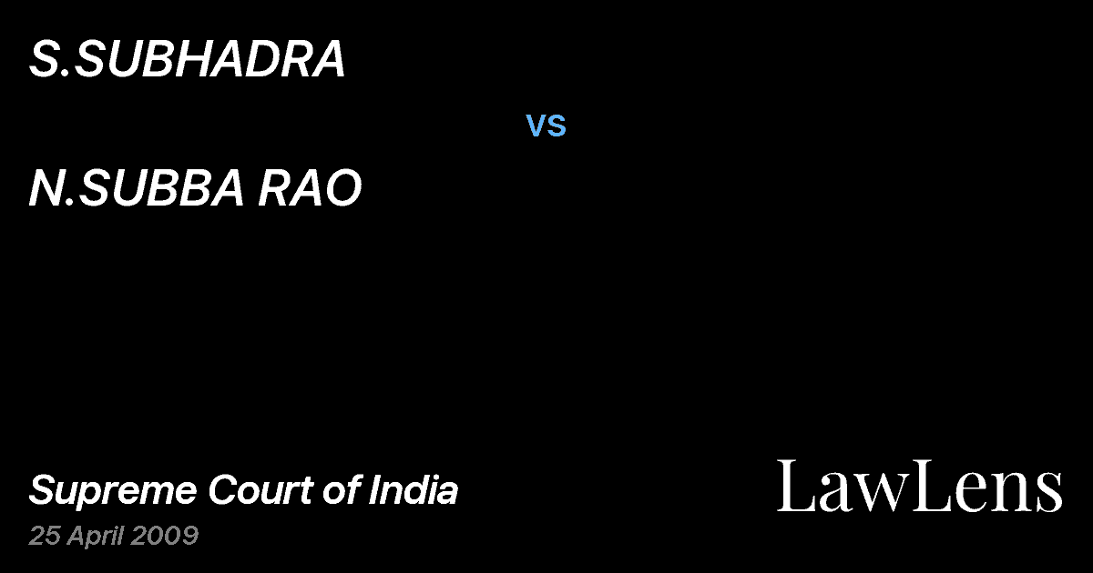 Preview image for S.SUBHADRA vs. N.SUBBA RAO