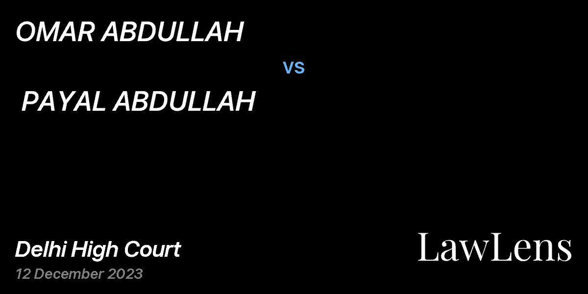 Preview image for OMAR ABDULLAH  vs.  PAYAL ABDULLAH