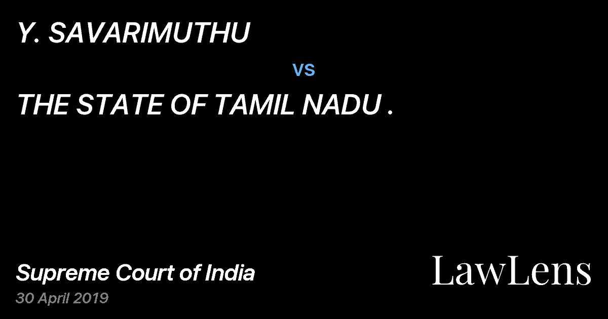 Preview image for Y. SAVARIMUTHU vs. THE STATE OF TAMIL NADU .