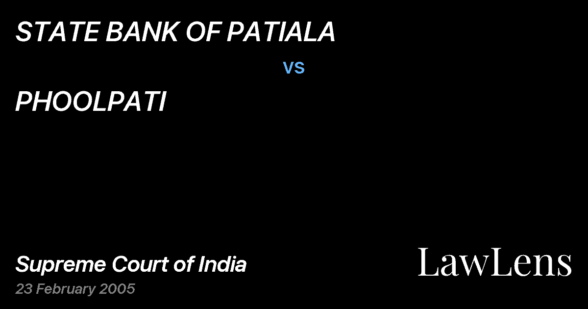 Preview image for STATE BANK OF PATIALA vs. PHOOLPATI
