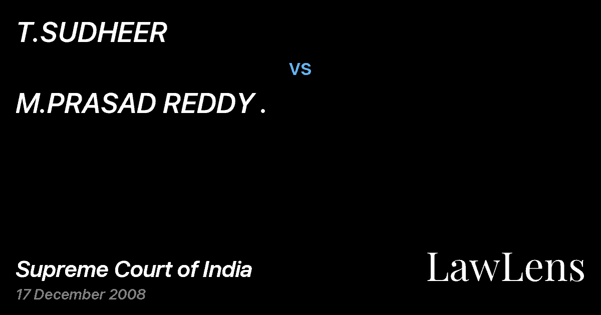 Preview image for T.SUDHEER vs. M.PRASAD REDDY .