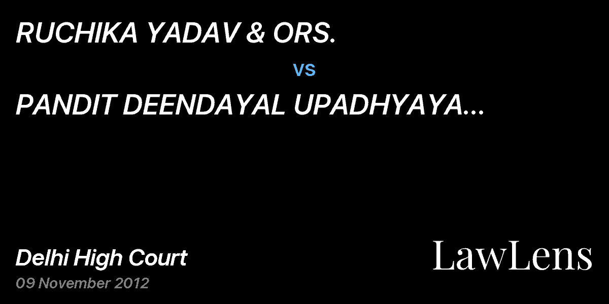 Preview image for RUCHIKA YADAV & ORS. vs. PANDIT DEENDAYAL UPADHYAYA INSTITUTE FOR PHYSICALLY HANDICAPPED & ANR