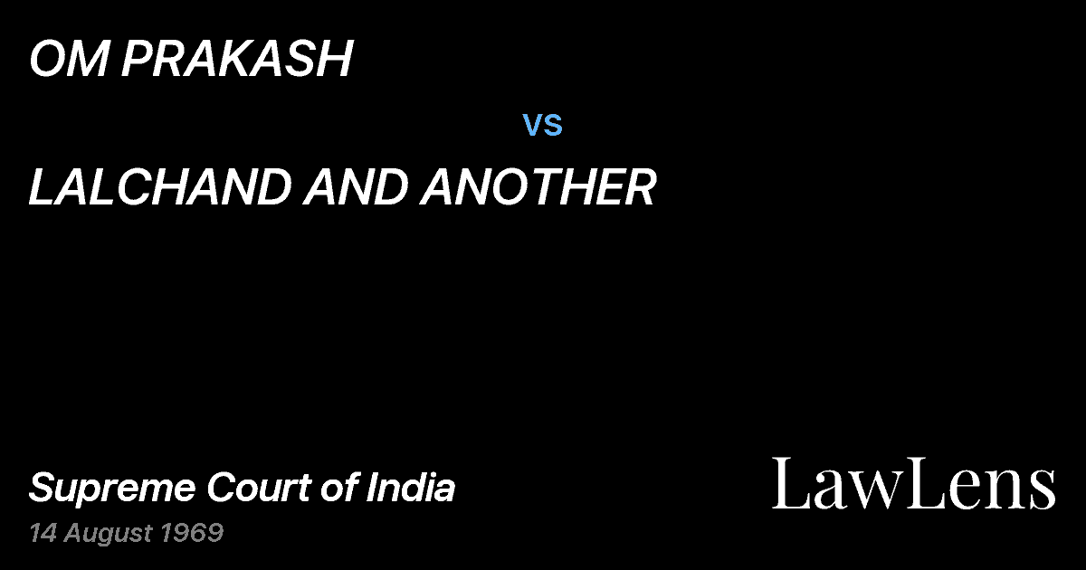 Preview image for OM PRAKASH vs. LALCHAND AND ANOTHER