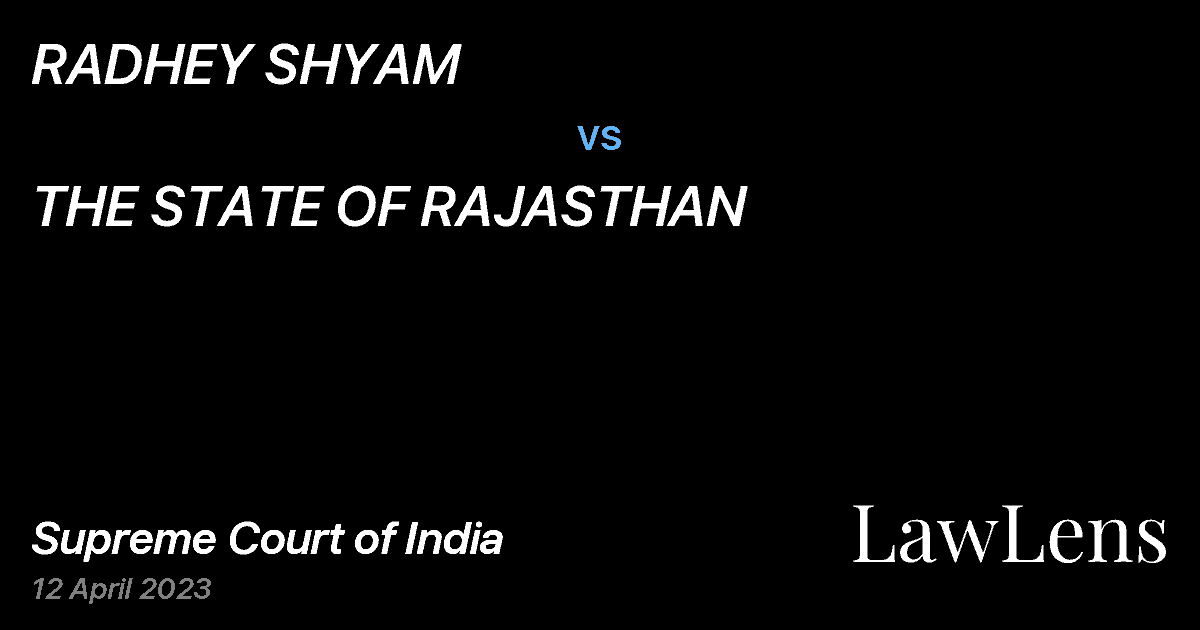Preview image for RADHEY SHYAM vs. THE STATE OF RAJASTHAN