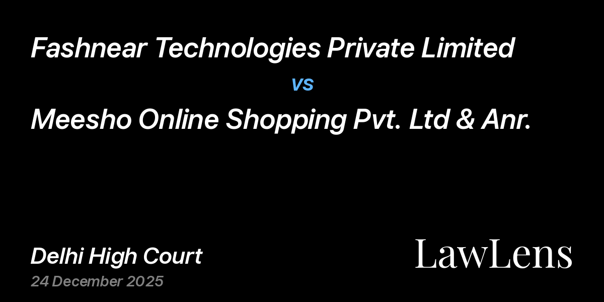 Preview image for Fashnear Technologies Private Limited vs. Meesho Online Shopping Pvt. Ltd & Anr.