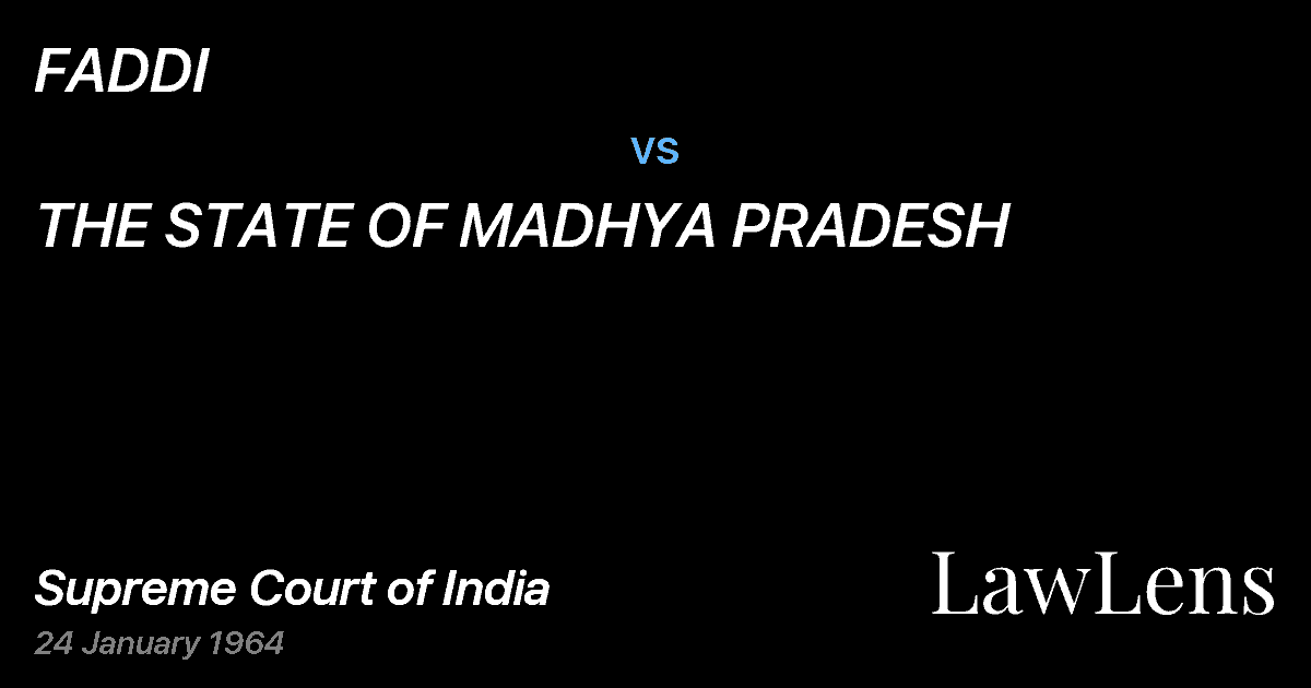 Preview image for FADDI vs. THE STATE OF MADHYA PRADESH