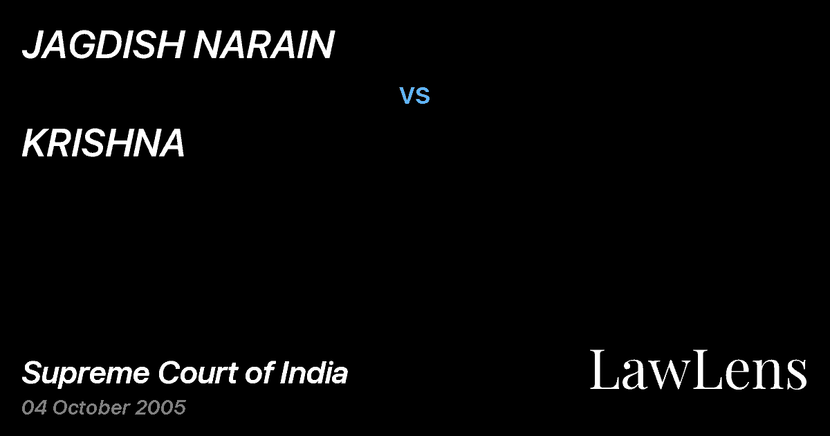 Preview image for JAGDISH NARAIN vs. KRISHNA