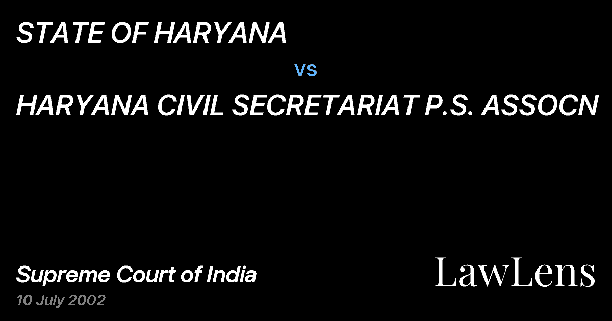 Preview image for STATE OF HARYANA vs. HARYANA CIVIL SECRETARIAT P.S. ASSOCN