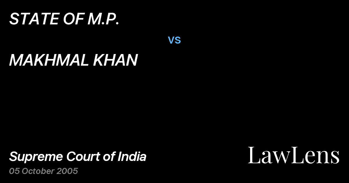 Preview image for STATE OF M.P. vs. MAKHMAL KHAN
