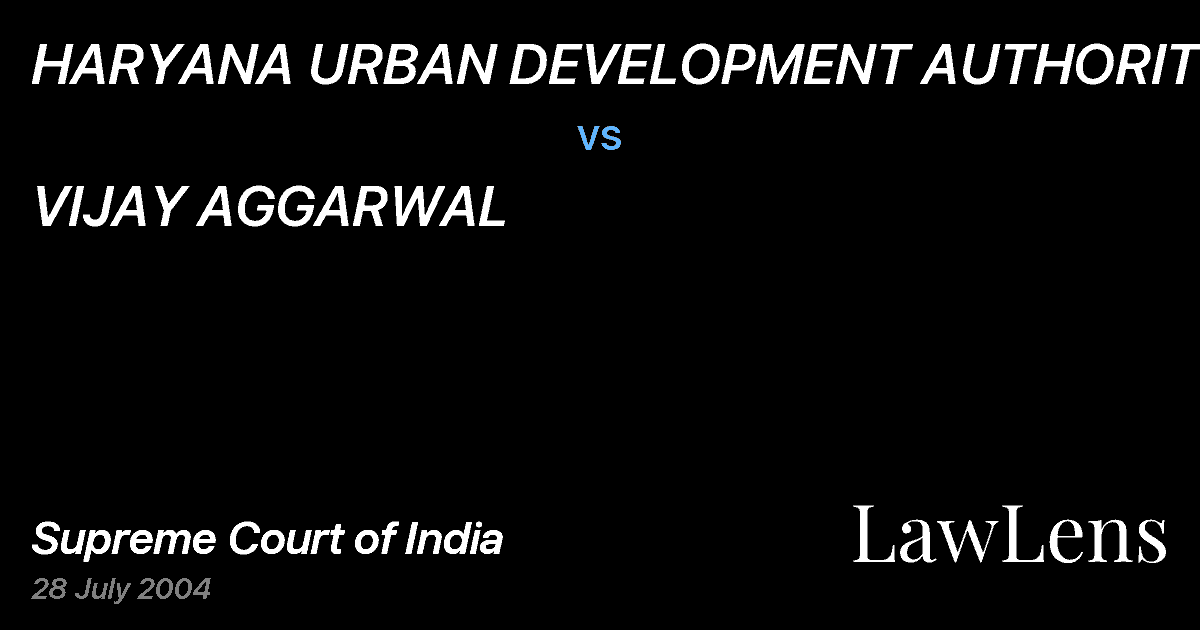 Preview image for HARYANA URBAN DEVELOPMENT AUTHORITY vs. VIJAY AGGARWAL
