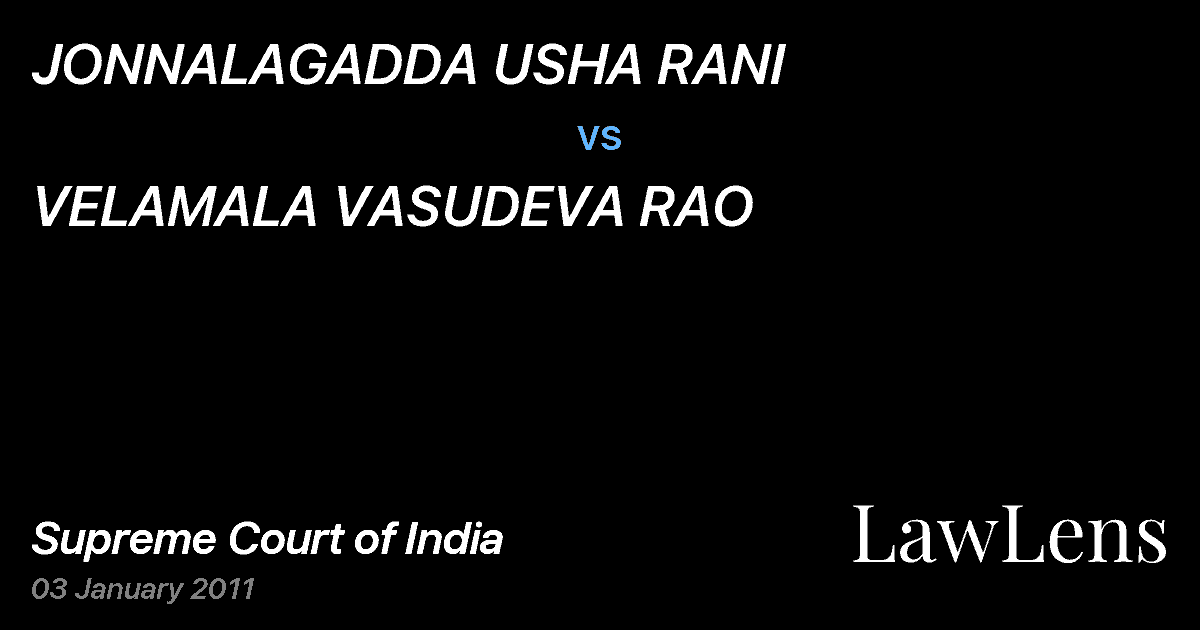 Preview image for JONNALAGADDA USHA RANI vs. VELAMALA VASUDEVA RAO