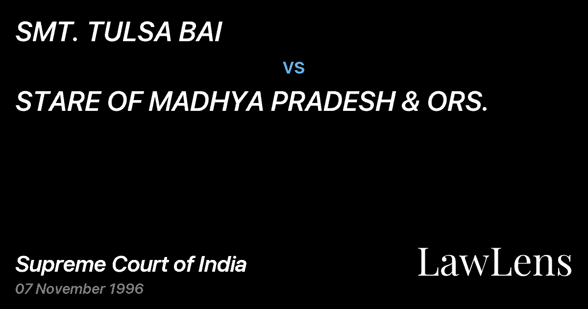Preview image for SMT. TULSA BAI vs. STARE OF MADHYA PRADESH & ORS.