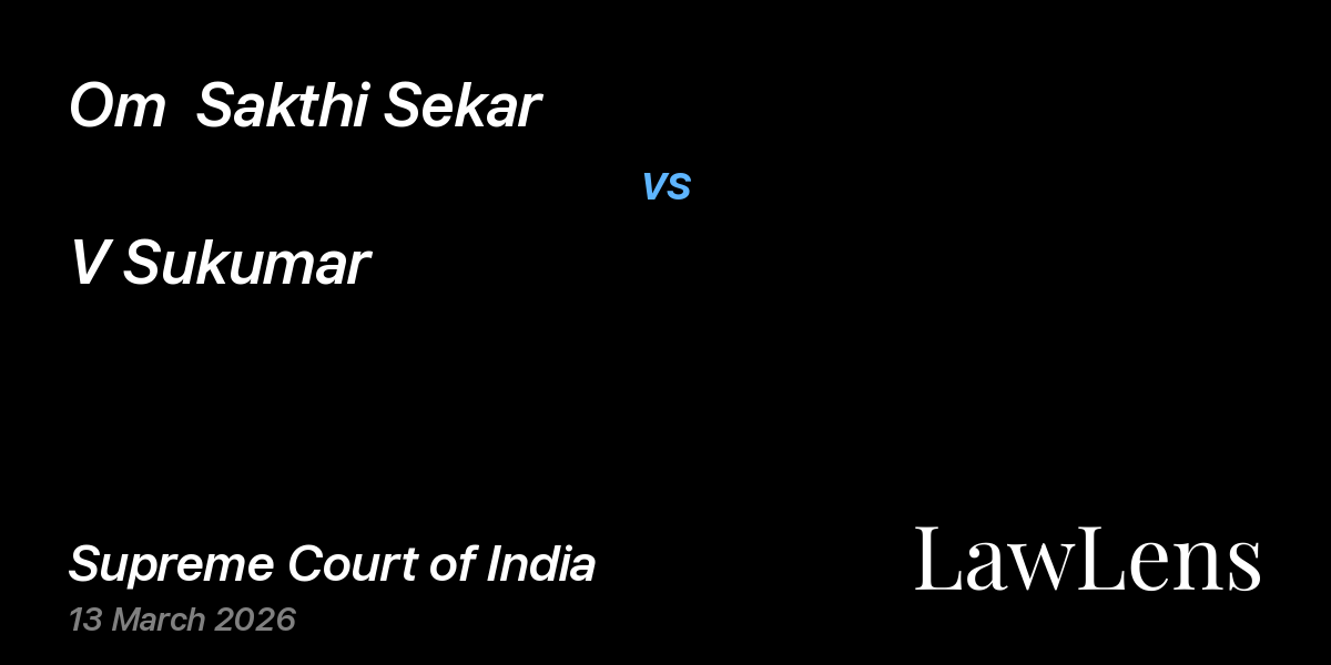 Preview image for Om  Sakthi Sekar vs. V Sukumar