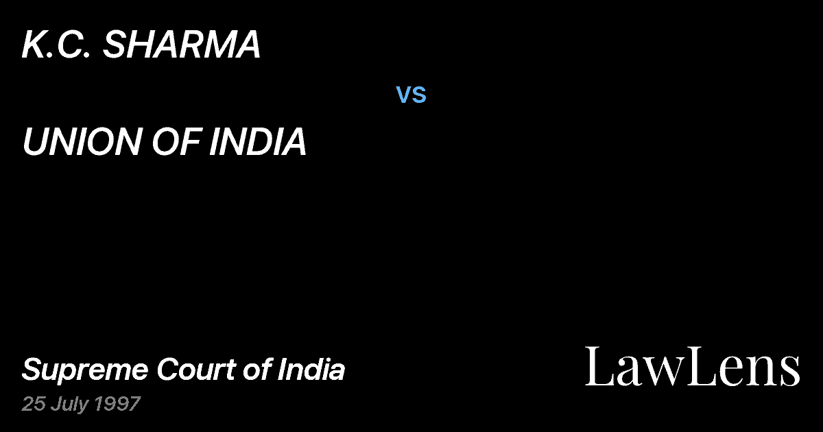 Preview image for K.C. SHARMA vs. UNION OF INDIA