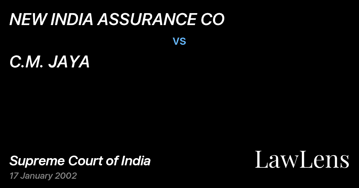 Preview image for NEW INDIA ASSURANCE CO vs. C.M. JAYA